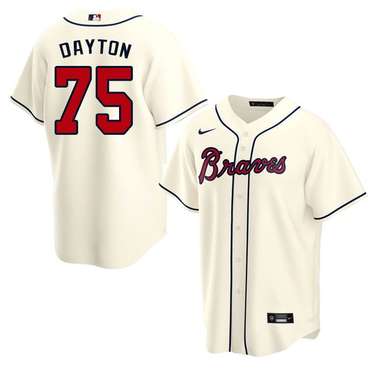 Nike Men #75 Grant Dayton Atlanta Braves Baseball Jerseys Sale-Cream
